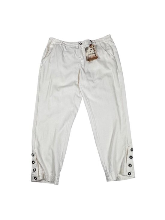 Da-Nang Pants - NWT Vintage Y2K Da-Nang Capri Pants Sz L Ivory Silk Cotton Blend Rare
